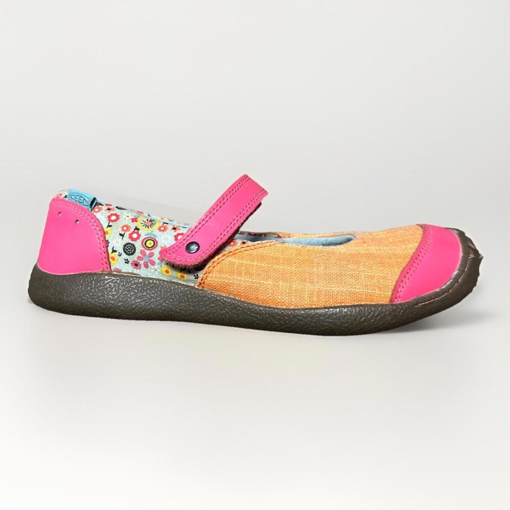 KEEN Shoes Women's 4 Floral Pattern Denim Multi Color Slip‎ On Comfort